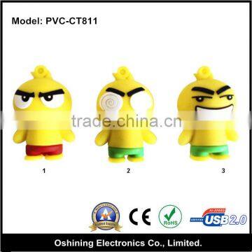 top selling yellow cartoon pvc mini usb flash drive (PVC-CT811)