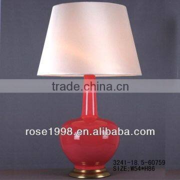 elegant glaze table lamp with copper base