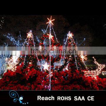 Christmas decoration supplies outdoor christmas tree with red artificial flowers ornaments outdoor christmas scene decoration