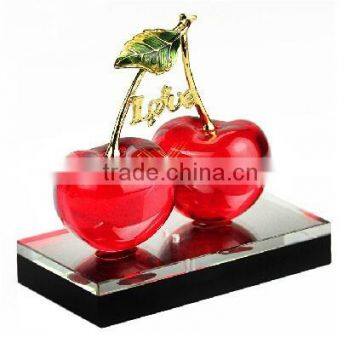 High quality Crystal cherry figurine decorative products