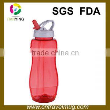 red bulk plastic sport drinking water bottle with straw