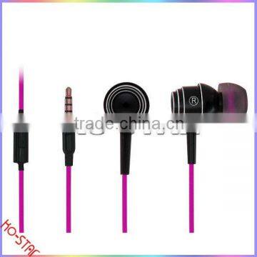 beautiful design for girls flat cable beautiful earphone long wire earphone