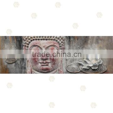 Handpainted Lotus and Buddha 3D Art Religion Painting