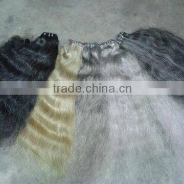 Single Drawn Machine Weft Grey Hair