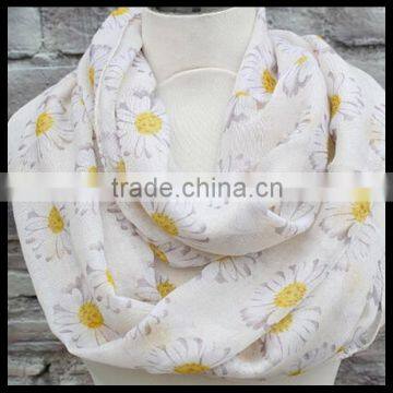 Daisy print Winter fall infinity scarf soft cute scarf for friend gift at stock