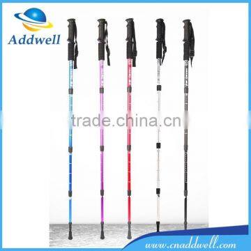 4 sections mountain climbing retractable trekking stick