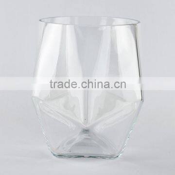 Special unique customized size clear tranparent popular model leadfree diamond shaped shot whisky glass