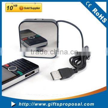 High Speed Mirror Hub USB 2.0 with LED Logo as Promotional Gift
