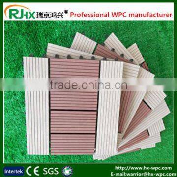 DIY wpc decking tile bathroom floor with non-slip wood composite decking tiles