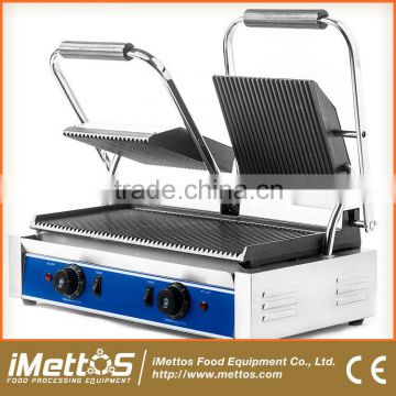 Full stainless steel Commercial Electric Contact Grill iMettos Double Panini Grill