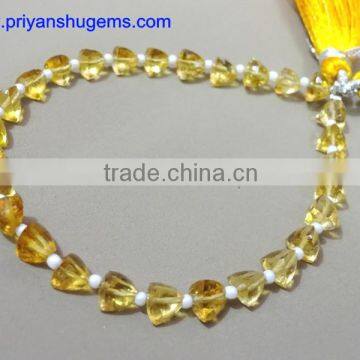 Citrine Straight Drilled Faceted Trillion Shape Briolette Beads AAA Grade Quality Gemstone Product photo-2