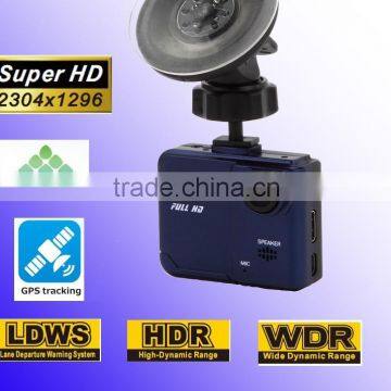 New Patent Model Super full HD 1296P Car DVR/Car Video recorder with ambarella A7 resolution