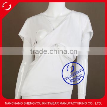 high quality short sleeve adult breastfeeding top clothing maternity wear for ladies