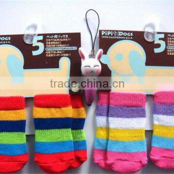 Lovely warm pet sock / Dog anti-slip stocking pawks