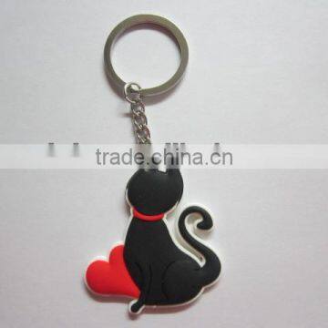 promotional cat soft pvc key chain