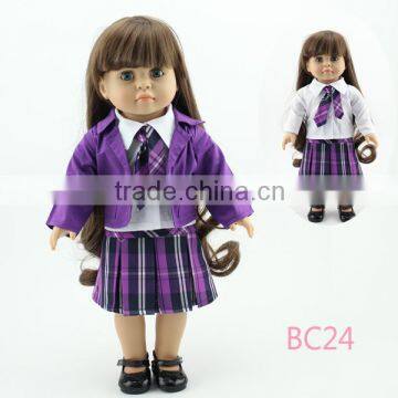 18'' Fashionable new style purple clothes suit american doll clothes