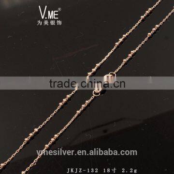 Machine made Sterling silver chain real silver chain with rose gold plated JKJZ-132