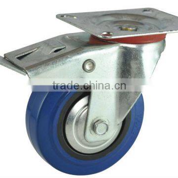 Industrial ER Caster, Blue Elastic Natrual Rubber Wheels