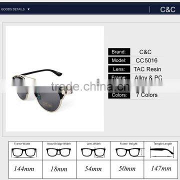 Hot Selling Luxury Brand Female Cat Eye Sunglasses Women Vintage Retro Designer Fashion Sunglass Men Retro Sun Glasses CC5016 photo-6