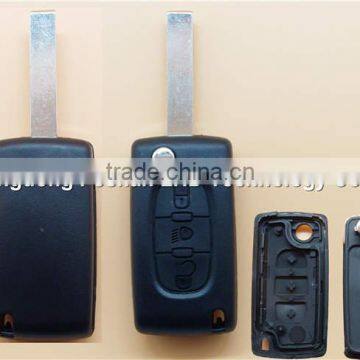 Citroen C4 remote key for Citroen 407 3 button flip remote key shell with light button