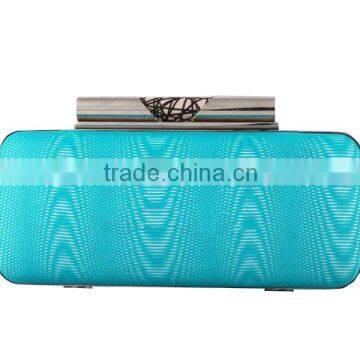 Alibaba China Fashion Blue OEM Factory PU Box Clutch Bag Purses Handbags