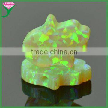 wholesale price hamsa hand shape synthetic rough opal loose gemstones