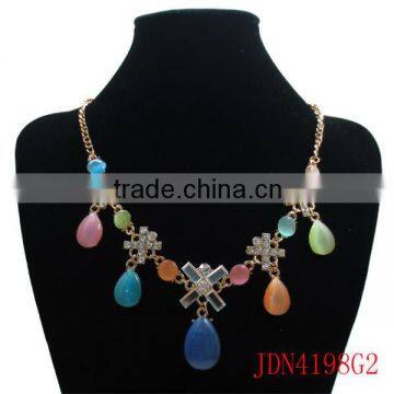 Fashion Colorful Opal Stone Necklace Women's Jewelry