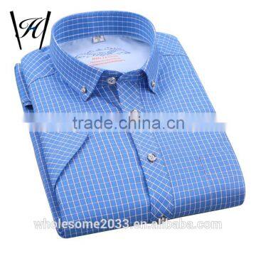 2016 contrast color check shirts men shirts without pocket