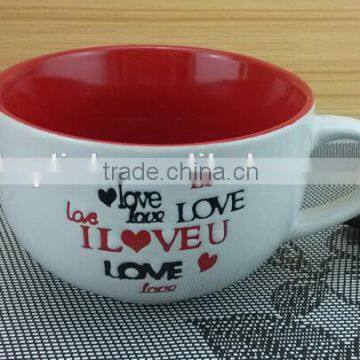 Keylink valentine's 16oz ceramic soup bowl for promotion