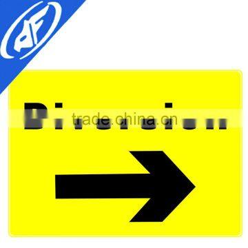 Reflective adhesive Diversion right traffic sign