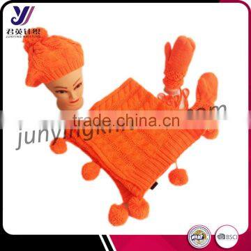 All kinds of acrylic women knitting scarf hat glove sets factory sales wholesale knitted scarf beanie and glove sets