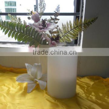 Battery operated white plain wax electronic candle for house decor