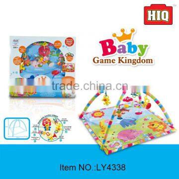 Best price colorful folding baby play gym mat with hanging toys