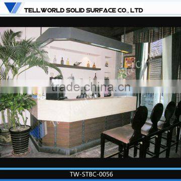2014 TW modern small beauty artificial marble bar counter design for restaurant