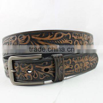 Black Classic Genuine Leather Belt Solid Real Leather Belt For Men