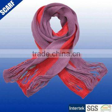 Flat machine girls fashion plain color knitted scarf