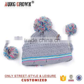 Custom Made Acrylic Knitted Pom-pom Beanie Hat photo-5