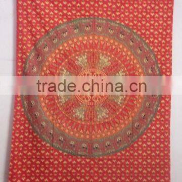 RT-616 Cotton Hand Block Design Mandala Wall Hanging Tapestry Printed bed sheet/ bed cover/bed spread from jaipur