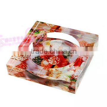 hot sale crystal ashtray with Flowers of wealth HYA-122