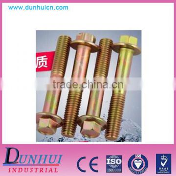 Copper plating hex flange face half silk bolt