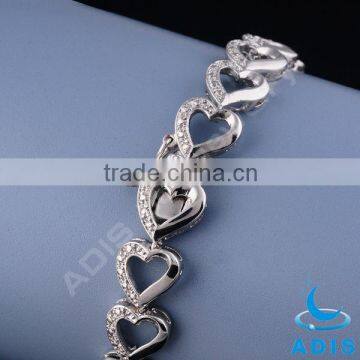 Heart shape stainless steel cheap bracelet