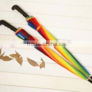 New Fashion 16k Rainbow High Uality Long Handle Straight Umbrella photo-2