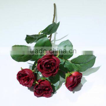 Five Head Real Touch Rose Silk Flowers Wedding Favor photo-3