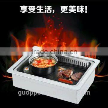 2 in 1 BBQ Korean electric Pan grill steam hot pot and Teppanyaki bbq grill, GEF-2000DCT