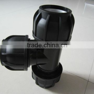 PP Male Equal Three-Way Tee Pipe Fitting Injection Mould/Collaspbile Core/Flexible Cap