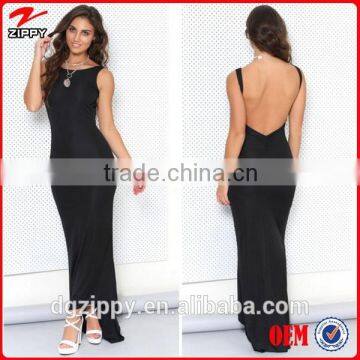 2015 Latest dress designs long backless dress ,evening dress for western ladies