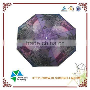 chinese style heated transfer printing umbrella 3 fold umbrellas