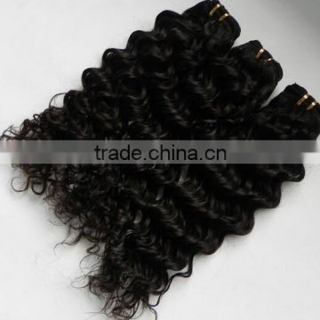 100% human brazilian hair weft virgin remy deep wave hair weaving natural color