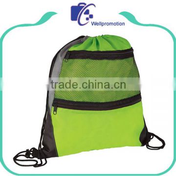 Colorful lightweight polyester waterproof draw string back pack bag for promotion