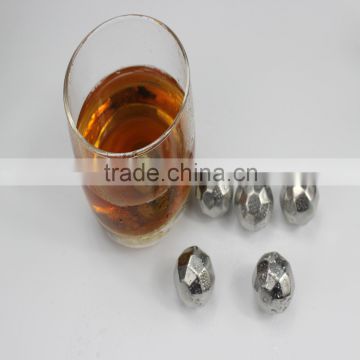 Reusable Whiskey stones, Diamond Shape stainless steel Ice Cubes, Quick Chilling No Melt !